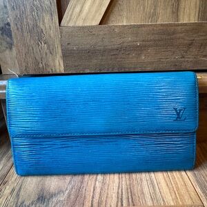 Louis Vuitton blue epi wallet